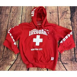 Lifeguard Hoodie Lifeguard New York City Pouch Pocket Drawstring Pullover Size S
